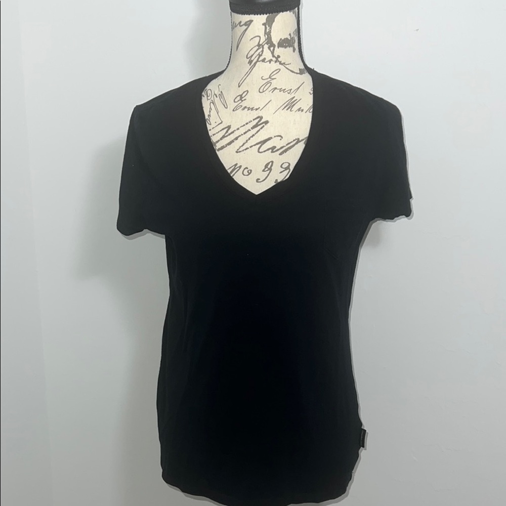 Calvin Klein Black V-Neck Women's Top size Small